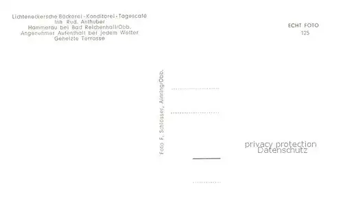 AK / Ansichtskarte Hammerau Lichteneckersche Baeckerei Tagescafe Gaststube Terrasse Hammerau