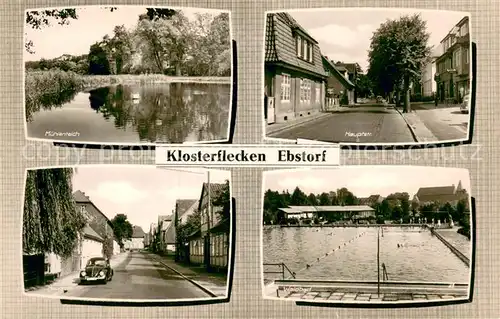 AK / Ansichtskarte Klosterflecken_Ebstorf Muehlenteich Hauptstrasse Schwimmbad 