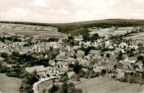 AK / Ansichtskarte Trendelburg Fliegeraufnahme mit Gast und Pensionshaus Gerland Trendelburg