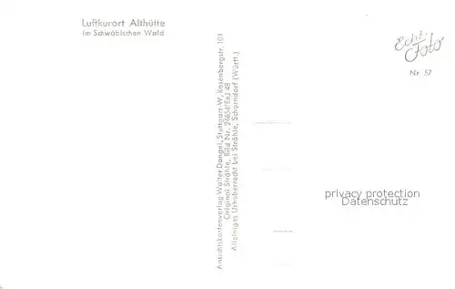 AK / Ansichtskarte Althuette_Wuerttemberg Fliegeraufnahme Althuette Wuerttemberg