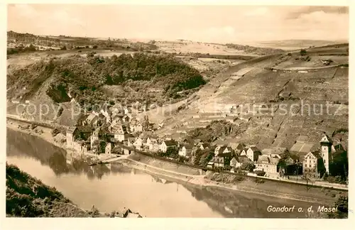 AK / Ansichtskarte Gondorf_Mosel Fliegeraufnahme mit Gasthof Pension Haupt und Schlossmuseum Niederburg Gondorf Mosel
