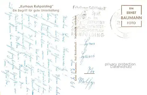 AK / Ansichtskarte Ruhpolding Kurhaus Ruhpolding Terrasse Pferdewagen Ruhpolding