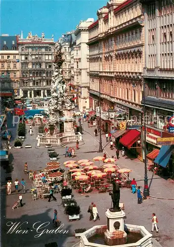 AK / Ansichtskarte Wien Graben Altstadt Strassencafe Pestsaeule Wien