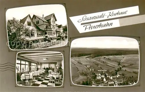 AK / Ansichtskarte Obermusbach_Freudenstadt Schwarzwaldkurhaus Auerhahn Gastraum Fliegeraufnahme Obermusbach_Freudenstadt