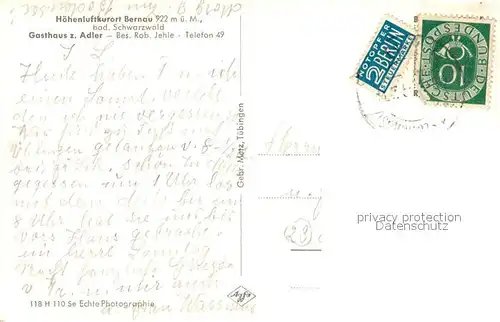 AK / Ansichtskarte Bernau_Schwarzwald Gasthaus zum Adler Bernau Schwarzwald