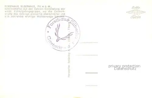 AK / Ansichtskarte Fichtelgebirge Forsthaus Silberhaus Gaststaette Fichtelgebirge