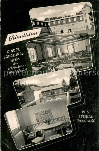 AK / Ansichtskarte Steinau_Odenwald Rimdidim Kindererholungsheim der AWO Speisesaal Schwimmbecken Spielecke Steinau Odenwald