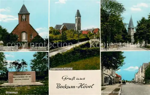 AK / Ansichtskarte Bockum Hoevel Herz Jesu Kirche Stephanus Kirche Ev Kirche Ehrenmal Hammer Strasse Bockum Hoevel