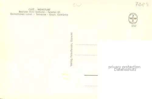 AK / Ansichtskarte Goerwihl Cafe Weinstube Goerwihl
