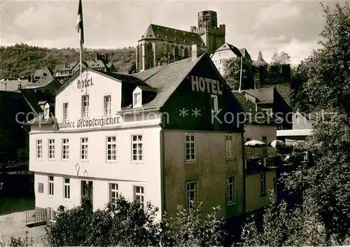 AK / Ansichtskarte Oberwesel_Rhein Hotel Goldner Pfropfenzieher Oberwesel Rhein