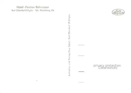 AK / Ansichtskarte Bad_Oberdorf Hotel Pension Rohrmoser Bad_Oberdorf
