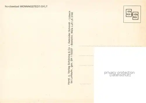 AK / Ansichtskarte Wenningstedt_Sylt Fliegeraufnahme Wenningstedt_Sylt