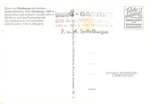 AK / Ansichtskarte Gaisberg Fliegeraufnahme Salzburg Gaisberg
