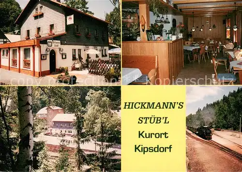 AK / Ansichtskarte Kipsdorf Hickmann s Stueb l Gaststube Eisenbahn Dampflokomotive Kipsdorf