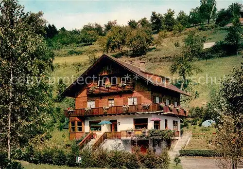 AK / Ansichtskarte Schoenau_Odenwald Cafe Pension Haus am Schafbach Schoenau Odenwald