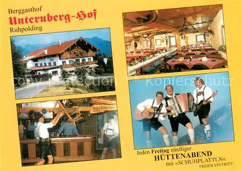 AK / Ansichtskarte Ruhpolding Berggasthof Unternberg Hof Restaurant Hausmusik Musikinstrumente Ruhpolding