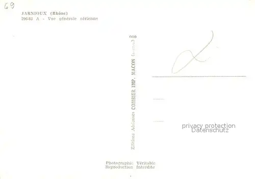 AK / Ansichtskarte Jarnioux Vue generale aerienne Jarnioux