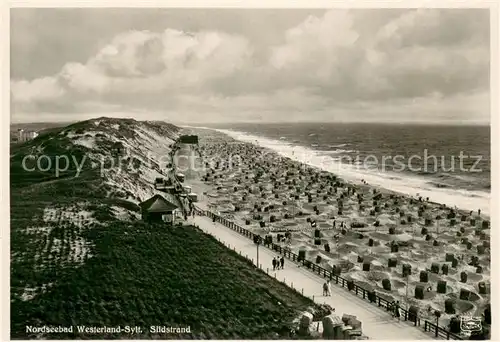 AK / Ansichtskarte Westerland_Sylt Suedstrand Fliegeraufnahme Westerland_Sylt