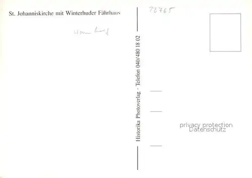 AK / Ansichtskarte Hamburg St Johanniskirche mit Winterhuder Faehrhaus Fliegeraufnahme Hamburg