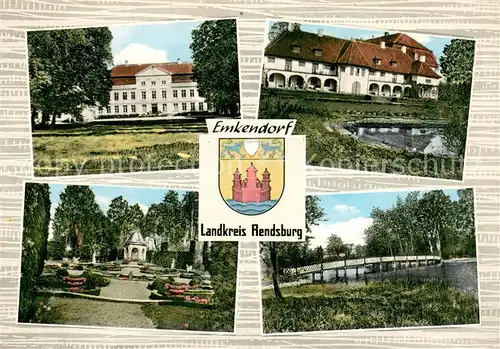 AK / Ansichtskarte Emkendorf_Rendsburg Teilansichten Park Teichbruecke Emkendorf Rendsburg