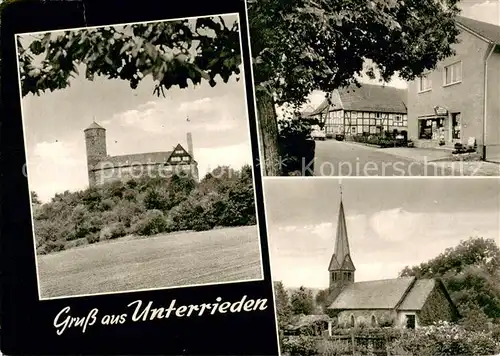 AK / Ansichtskarte Unterrieden_Witzenhausen Burg Kirche Strassenpartie Unterrieden Witzenhausen