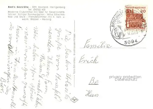 AK / Ansichtskarte Heiligenberg_Homfeld Kochs Gaststaette Terrasse Heiligenberg Homfeld