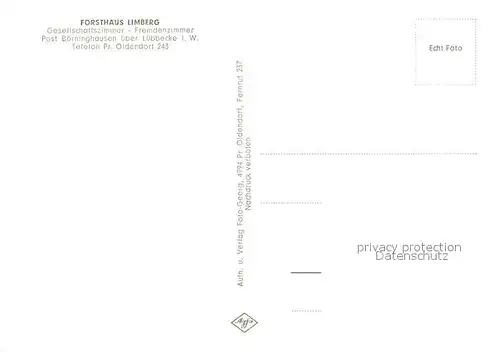 AK / Ansichtskarte Boerninghausen Forsthaus Limberg Gesellschaftszimmer Boerninghausen