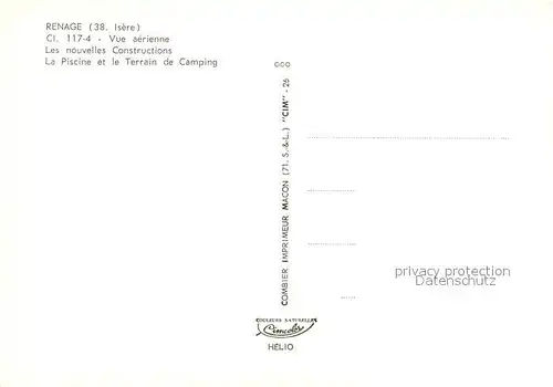 AK / Ansichtskarte Renage Vue aerienne La Piscine et le Terrain de Camping Renage