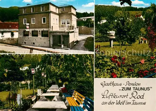 AK / Ansichtskarte Rod_Weil Gasthaus Pension Zum Taunus Parkpartien Rod_Weil