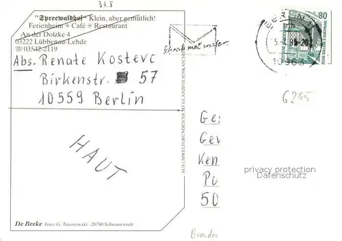 AK / Ansichtskarte Lehde Spreewaldhof Rathaus Ferienheim Lehde