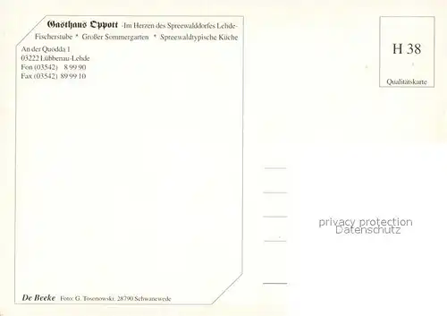 AK / Ansichtskarte Lehde Gasthaus Oppott Lehde