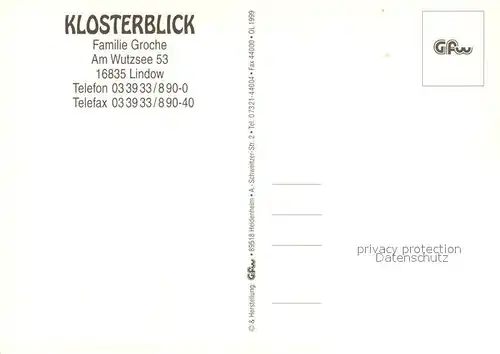 AK / Ansichtskarte Lindow_Mark Klosterblick Restaurant Pension Lindow Mark