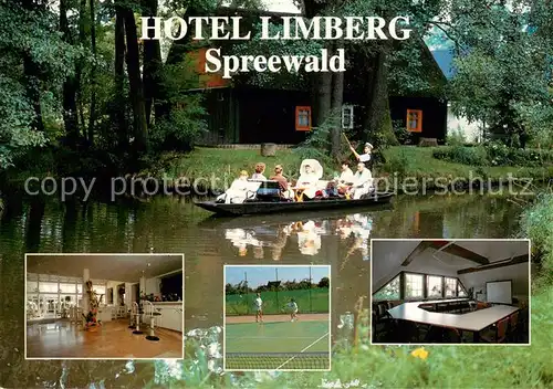 AK / Ansichtskarte Limberg_Cottbus Hotel Limberg Spreewald Tracht Tennis  Limberg Cottbus