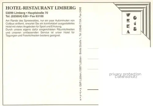 AK / Ansichtskarte Limberg_Cottbus Hotel Limberg Spreewald Tracht Tennis  Limberg Cottbus