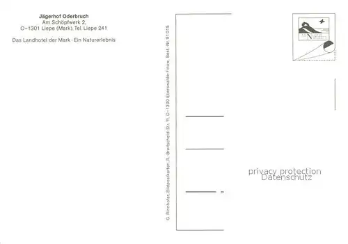 AK / Ansichtskarte Liepe_Eberswalde J?gerhof Oderbruch Storch Liepe Eberswalde