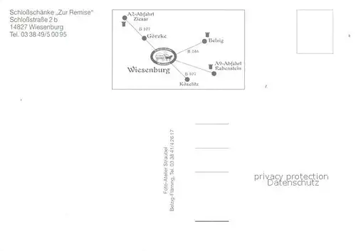 AK / Ansichtskarte Wiesenburg_Mark Schlosssch?nke zur Remise Wiesenburger Park Wiesenburg Mark