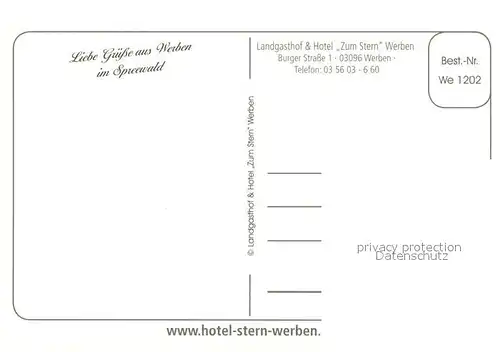 AK / Ansichtskarte Werben_Niederlausitz Landgasthof Hotel zum Stern Werben_Niederlausitz