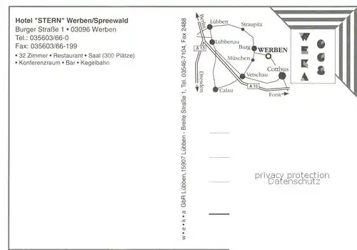 AK / Ansichtskarte Werben_Niederlausitz Hotel Stern im Spreewald Werben_Niederlausitz