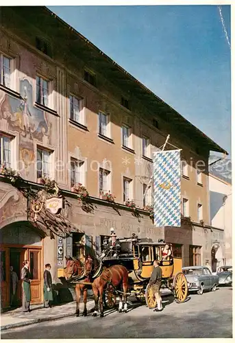 AK / Ansichtskarte Partenkirchen Posthotel Postkutsche Partenkirchen