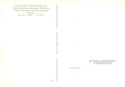 AK / Ansichtskarte Partenkirchen Posthotel Postkutsche Partenkirchen