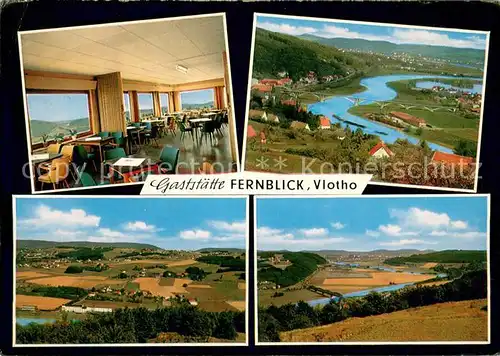 AK / Ansichtskarte Vlotho Gaststaette Fernblick Panorama Wesertal Vlotho