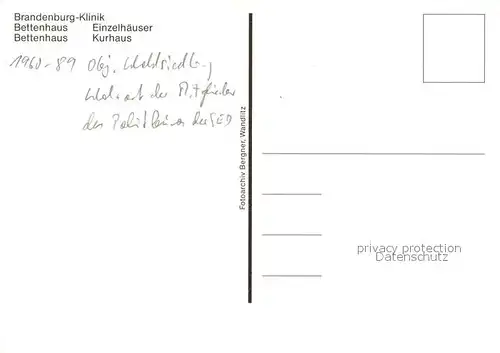 AK / Ansichtskarte Bernau_Berlin Brandenburgklinik Bettenhaus Einzelhaeuser Kurhaus Waldsiedlung ehemals Wohnort Mitglieder Politbuero Bernau Berlin