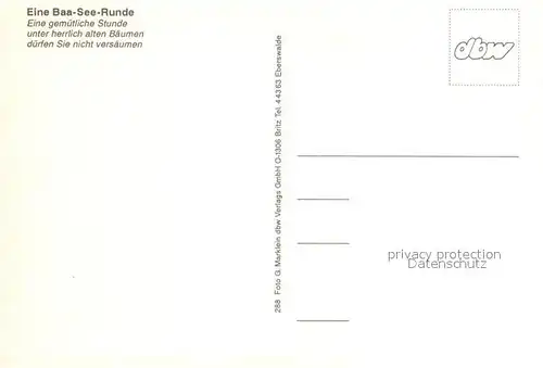 AK / Ansichtskarte Bad_Freienwalde Waldschenke am Baa See Lehrpfad Bad_Freienwalde