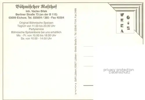 AK / Ansichtskarte Eichow Boehmischer Rasthof Restaurant Kueche Eichow
