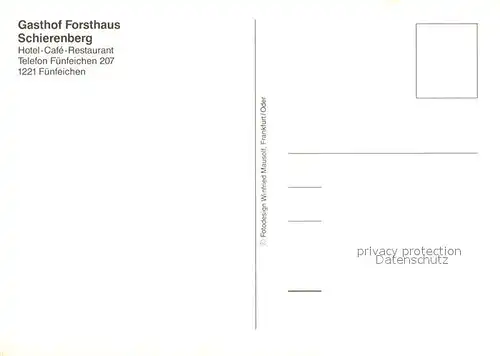 AK / Ansichtskarte Fuenfeichen_Eisenhuettenstadt Gasthof Forsthaus Schierenberg Hotel Cafe Restaurant Alter Brunnen Fuenfeichen