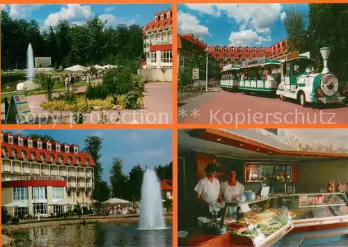 AK / Ansichtskarte Wandlitz Kurcafe in der Brandenburger Klinik Kurpark Kurbahn Wandlitz