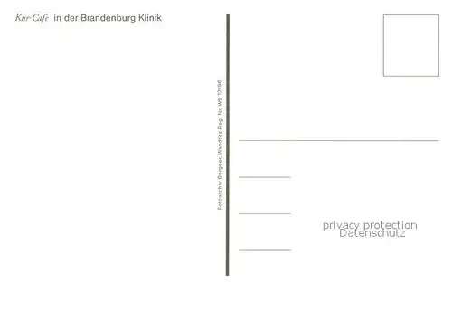 AK / Ansichtskarte Wandlitz Kurcafe in der Brandenburger Klinik Kurpark Kurbahn Wandlitz
