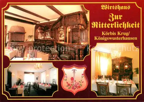 AK / Ansichtskarte Koerbiskrug Wirtshaus Zur Ritterlichkeit Restaurant Theke Koerbiskrug