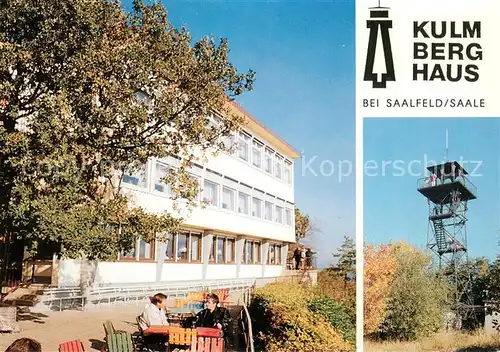 AK / Ansichtskarte Saalfeld_Saale Kulmberghaus Kulm Turm Aussichtsturm Saalfeld_Saale