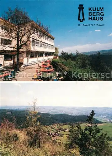 AK / Ansichtskarte Saalfeld_Saale Kulmberghaus Panorama Blick nach Saalfeld Saalfeld_Saale
